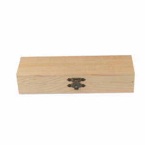 Estuche para lápices de madera maciza de 21 cm x 7 cm x 4 cm con cierre metálico para uso escolar y de oficina - Product Image 3