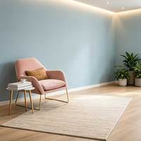 Tapis moderne crème ombré en fausse fourrure de cachemire épaisse, résistant aux taches, 6x9, ultra doux, antidérapant et lavable pour salon