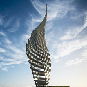 Senzhao การตกแต่งสวนสี่เหลี่ยมกลางแจ้งตกแต่งโลหะสแตนเลสประติมากรรมภูมิทัศน์ - Product Image 1