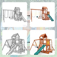 Équipement de jeu sûr cadre d'escalade durable maison de jeu pour enfants aire de jeux extérieure ensemble de jeu d'arrière-cour jouet ensemble de balançoire en bois