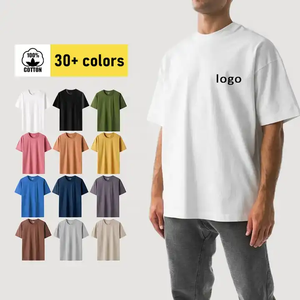 قميص رجالي عالي الجودة بالجملة، تي شيرت قطني سادة مع طباعة بارزة مخصصة للشعار - Product Image 6