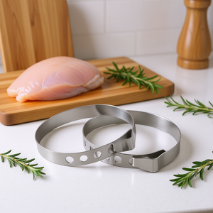 ชุดวงแหวนรูเลด 6 ชิ้น แม่พิมพ์เนื้อสแตนเลสสำหรับทำอาหารสัตว์ปีกและการเตรียมเนื้อสัตว์ - Product Image 3