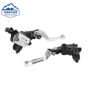 Maître-cylindre d'embrayage et de frein CNC pour moto avec ensemble de poignée d'accélérateur réglable en aluminium pour la modernisation et la mise à niveau - Product Image 1