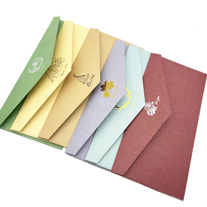 Tùy chỉnh sang trọng Kinh Doanh Phong bì hot-dập tùy chỉnh lá vàng Quà Tặng đóng gói Kraft tông giấy phong bì với dán - Product Image 3