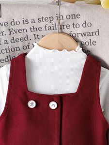 2026 New Winter Girls Clothing Set Collection Preppy Style Vest Cardigan <strong>Plaid</strong> <strong>Skirt</strong> 2pcs for Little Girls Kids Clothing - Product Image 3