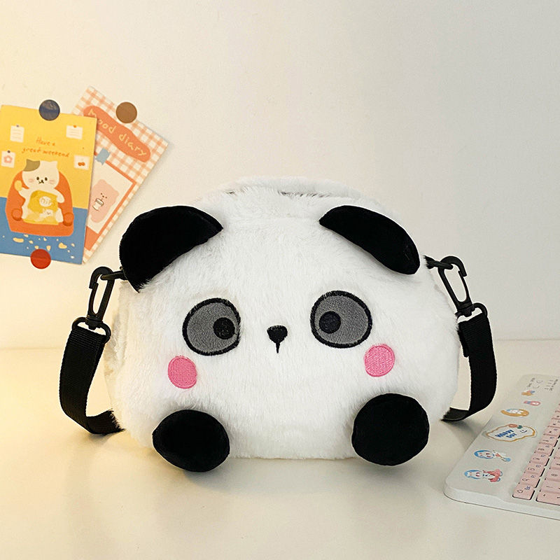 Wholesale Cheap Price Kids Birthday Gift Side Bag Cute Panda Plush Mini Hand Bags Girls Crossbody Bag for Party