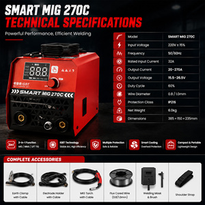 Soldadora Inverter OBO MIG270 270A 3 en 1 Gas MIG MMA Lift TIG Velocidad 10-30cm/min 0.5mm-11.9mm Acero Inoxidable <span class=keywords><strong>Hierro</strong></span> <span class=keywords><strong>Fundido</strong></span> 110V - Product Image 4