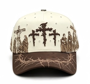 Gorra de béisbol de malla con visera curva 5, logotipo 3D bordado personalizado Exodo 14 JEY CEH, unisex, deportiva, con lazo, de alta calidad al por mayor - Product Image 3