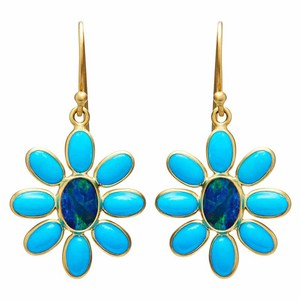 Orecchini Floreali Blu per Donne, Design Elegante a Fiori, Gioielli Versatili per l'Uso Quotidiano - Product Image 1