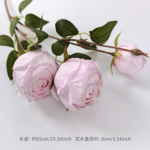 Rosas Artificiales Rizadas de Seda, Flores Rosadas para Decoración de Ramos de Boda, Reutilizables, Decoración del Hogar, Alta Simulación - Product Image 6