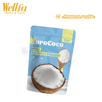 Sachet Doypack Personnalisé Imprimé en Usine 150g 250g pour Poudre de Noix de Coco, Durable, Halal, en Plastique et Feuille, pour Stockage de Poudre