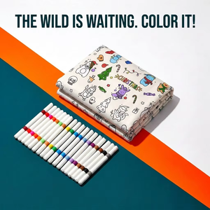ผ้าห่มระบายสี DIY สำหรับเด็ก ไม่ซีดจาง ซักได้ พร้อมปากกาเขียนสี เป็นมิตรต่อสิ่งแวดล้อม - Product Image 4