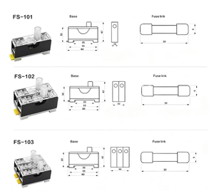6X30mm 220V 유리 퓨즈 홀더 FS-101 FS102 FS103 딘 레일 마운트 단극 6*30 퓨즈 케이싱 10A - Product Image 4