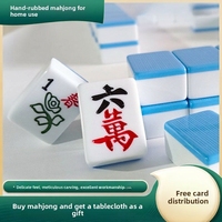 Livraison Gratuite - Jeu de Mahjong en Mélamine pour la Maison - Tuiles Finition Artisanale - Taille Moyenne et Grande - 108 Pièces - Boîte en Bois - 3-4 Joueurs