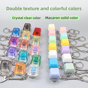 จี้พวงกุญแจพลาสติกใสรูปมาการองกุญแจระบายความเครียดที่สร้างสรรค์ - Product Image 2