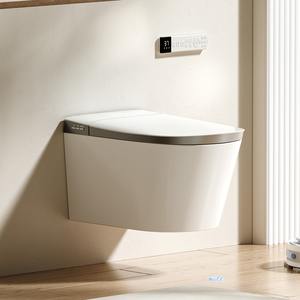 American European Standard Toilette murale intelligente Nouveau design Céramique blanche brillante pour salle de bain P-trap Drainage Bol allongé - Product Image 1