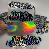 Autocollant de logo holographique laser arc-en-ciel en vinyle découpé sur mesure, imperméable, sécurisé, pour l'emballage et la promotion