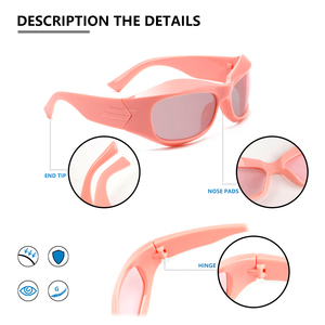 Óculos de sol esportivos 100% UV punk para mulheres, óculos de sol coloridos Y2K com espelho, moda steampunk, moda colorida, 2024 tons - Product Image 6