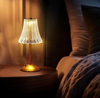 Trois couleurs lumière réglable lumière LED tête de lit rétro nordique créatif veilleuse sans fil Portable USB Rechargeable lampe de bureau