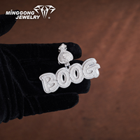 Pendentif personnalisé Hip Hop avec nom et lettre, en argent sterling 925, moissanite VVS, style Iced Out, motif sac d'argent avec boucle, cadeau de mode pour rappeur