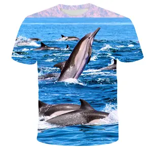deep man women kid surf fish 3d print g t shirt unisex polyester sea fish short sleeve 3D t shirts