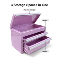 Caja de Herramientas de Acero Laminado en Frío de 11 Pulgadas OEM, 2 Cajones y Tapa Abatible, Logotipo/Color Personalizado para Almacenamiento en Garaje, Taller u Oficina
