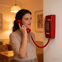 Teléfono Retro Antiguo para Línea Fija con Llamadas Manos Libres y Asistente de Voz para Sistemas Android e iOS, Color Personalizable
