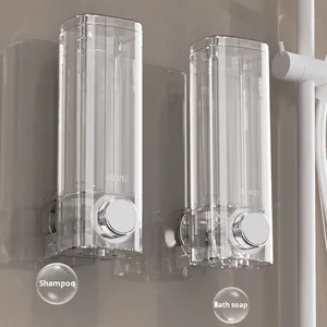 <span class=keywords><strong>Distributeur</strong></span> de savon mural en plastique carré sans perçage, boîte à <span class=keywords><strong>gel</strong></span> <span class=keywords><strong>douche</strong></span>, boîte à shampoing, <span class=keywords><strong>ventouse</strong></span>, forme carrée - Product Image 6