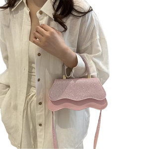 Nouveau Sac à Bandoulière Mini Scintillant pour Femme 2025 – Sac à Main Rétro Brillant en PU, Style Carré Uni, Sac Bandoulière Tendance et Élégant - Product Image 2