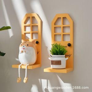 Estante decorativo de pared, rectangular, de madera, multiusos, para exhibir en la sala de estar - Product Image 1
