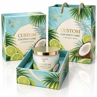 Ensemble d'emballage personnalisé avec boîte rigide pour bougie COCONUT LIME et sac cadeau en papier assorti