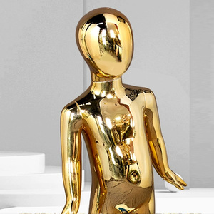 Boutique Chất lượng cao vàng bạc đầy đủ cơ thể nhựa trẻ em giả cửa sổ hiển thị mannequin - Product Image 3