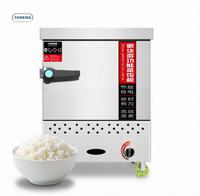 Cuisinière à riz professionnelle à gaz robuste, 4 plateaux, en acier inoxydable, pour cuisine de restaurant, cuisson efficace à température contrôlée