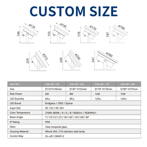 Dưới nước, hồ bơi, đài phun nước chiếu sáng giá toàn bộ 304/316 thép không gỉ cơ thể 18W 24W 36W dưới nước ánh sáng tại chỗ SYA-401 - Product Image 5
