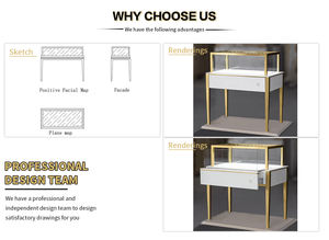 Lujo Diamante Oro Venta al por menor Joyería Vitrinas Venta al por mayor Muebles de vidrio Diseño de mostrador con luz LED para Centro Comercial Exhibidores de joyería - Product Image 6