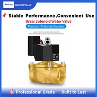 Vanne Solénoïde à Diaphragme en Laiton 1/4-3 Pouces avec Joint NBR pour Eau, Air, Huile, Normalement Fermée, Électrique 12V 24V 220V, Irrigation