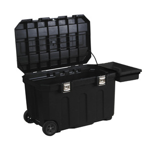 Boîte à outils à roulettes 227 litres avec couvercle et plateau latéral pour le rangement et le transport - Product Image 1