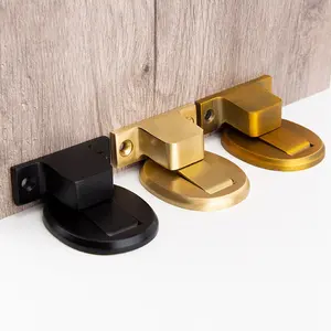 Door Holder Stopper For Wall Protection Brass Heaby Duty Magnet Door Stop Floor Mounted Ground Wall Door Catch