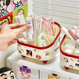 Boîte de rangement cosmétique Keke Mood, organiseur de bureau rectangulaire, six compartiments, multifonctionnel, porte-rouge à lèvres, type sur pied - Product Image 2