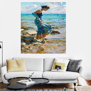 Pintura por Números DIY, Paisajes, Chica, Mujer, Paisaje Marino, Lienzo, Arte de Pared, Cuadro, Pintura sin Marco, Manualidades, Regalos, Set <span class=keywords><strong>para</strong></span> Adultos - Product Image 6