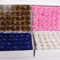 Têtes de roses scintillantes, fleurs en cristal, fleurs en poudre or rose, bleu Enchantress, bouquet de la Saint-Valentin, matériel DIY, fleurs de roses scintillantes