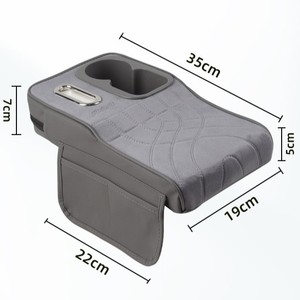 Alfombrilla para reposabrazos de coche, 35x19x7cm, universal, de gamuza, con portavasos, accesorio interior de almacenamiento - Product Image 1