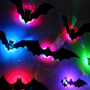 Hot Seller Halloween 3D Spider and Bat LED Flashing Party <b>Window</b> Display Wall <b>Decals</b> for a Festive Atmosphere - Product Image 1