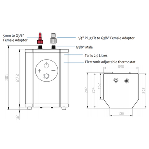 Năng lượng hiệu quả dưới bồn rửa nước nóng nồi hơi bể nước sôi ngay lập tức hệ thống vòi nước CE ukca SAA chứng nhận - Product Image 4