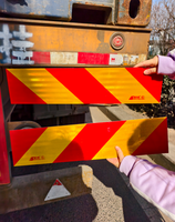 Autocollants réfléchissants pour hayon de camion, autocollants adhésifs rouges, blancs, jaunes, rayures diagonales, logo d'avertissement, rectangle, triangle, hexagone