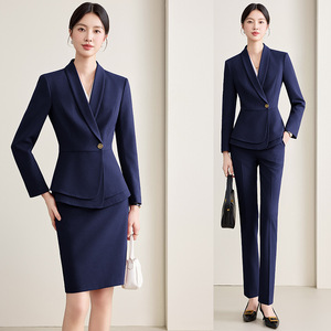 Women Airline Uniform Suit Long Sleeve Polyester Fall 2025 Professional Hostess Attire - Product Image 1
