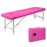 Table de massage pliable et portable en métal réglable à prix compétitif pour salon commercial, hôtel et ventouses