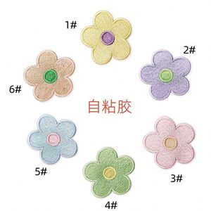 Self Sticker Embroidered Exquisite Macaron Color Flower Patches for Clothes Bag Decoration - Product Image 2