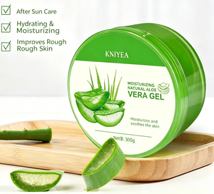 Gel hydratant naturel à l'aloe vera sans huile Kniyea 300g pour le visage, utilisation nocturne, tous types de peau - Product Image 4