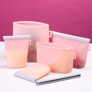 Bán Buôn Thực Phẩm Grade 100% Lưu Trữ Túi Set Reusable Silicone Thực Phẩm Bag Cho Đóng Gói Thực Phẩm